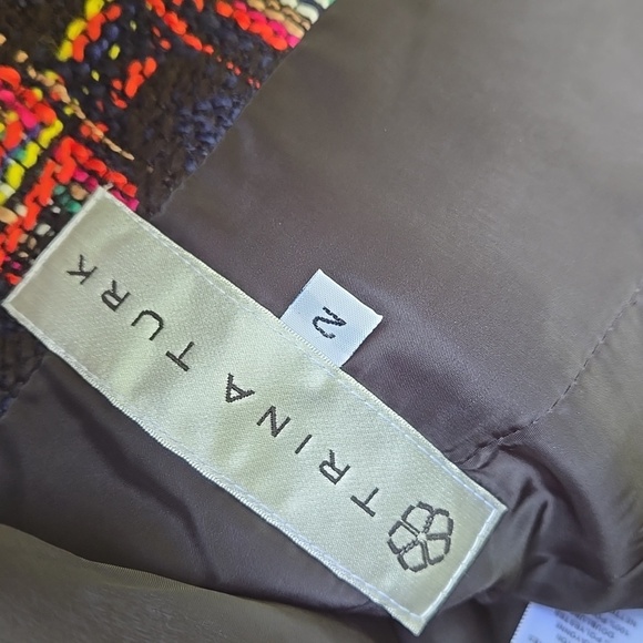 Trina Turk Multicolor Fringe Detail Jacket Size 2 - Picture 4 of 5